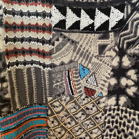 Love Sam Tribal Print Beaded Shift Dress - Picture 3 of 11